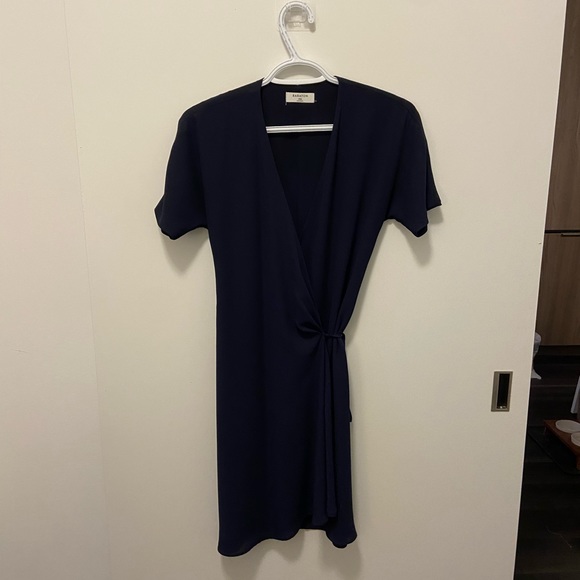Babaton Wrap Dress - XXS Navy Blue - Picture 5 of 7